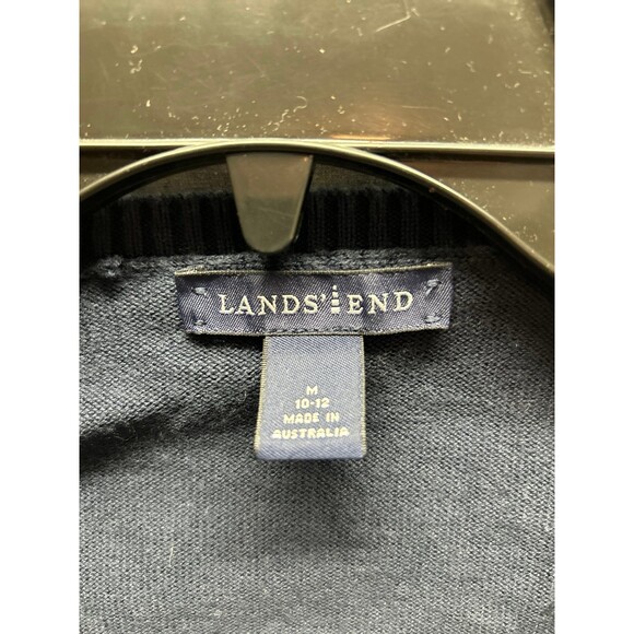 Lands’ End  Button Up Navy Blue Cardigan, Sweater Size M - Picture 2 of 10